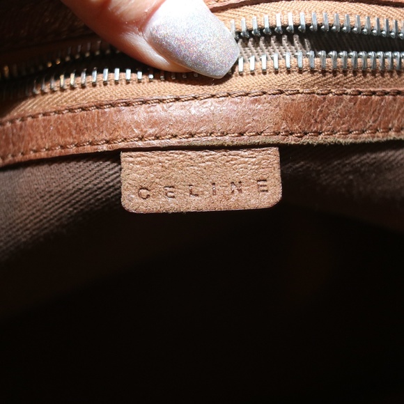 CÉLINE embossed floral leather shoulder handbag - Picture 7 of 8